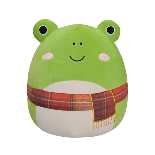 Squishmallows SQCR04581 Wendy - Green Frog W/Plaid Scarf 12"