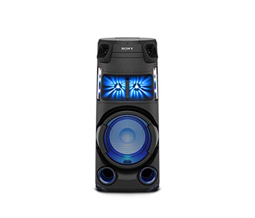 Sony MHC-V73 High Power Bluetooth Party Speaker, Omnidirectional Sound, Multicolour Lighting, CD Player, Mic Input