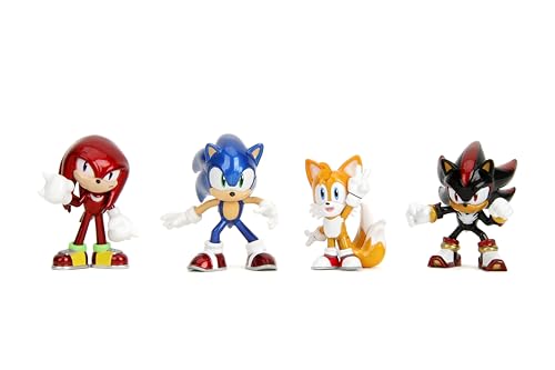 Jada SONIC THE HEDGEHOG 2.5" 4-Pack Wave 1 Die-cast Figures, playset, gift pack. Display,collect and play toys for Kids and Adults