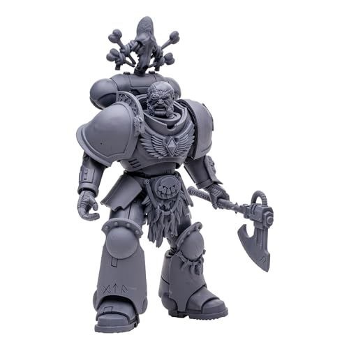 McFarlane Toys Warhammer 40,000 Space Wolves Wolf Guard (Artist Proof) 7 Inches Figure - Matte Grey for Customization with Art Card