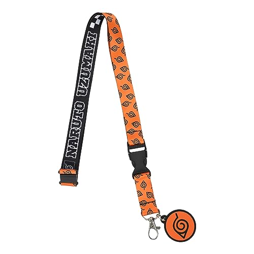 NARUTO Shippuden The Nine 22" Lanyard with Rubber Charm and Clear ID Sleeve, Multicolor, OSFA