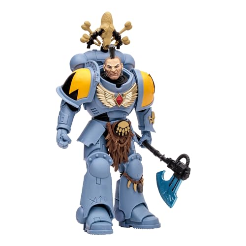 McFarlane Toys Warhammer 40,000 Space Wolves Wolf Guard 7 Inches Figure - Highly Detailed Collectible Action Figure with Art Card