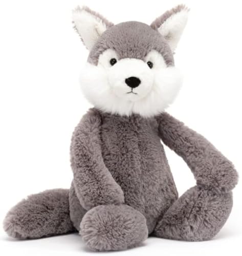 Jellycat Medium Bashful Wolf Collectable Plush Decoration