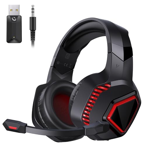 KAPEYDESI Gaming Headset Wireless, Gaming Headphones for PS5,PS4, PC, Switch, Wireless Headset with Microphone Noise Cancelling, Bluetooth,2.4Ghz USB, 3.5mm Wired Mode for Xbox Series