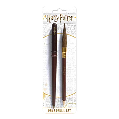 Pyramid International | Harry Potter | Wand & Broom | Pen & Pencil | 2 Piece | Kids | Adult | Birthday | Christmas | Present