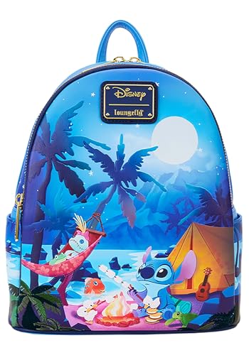 Loungefly Disney Stitch Camping Cuties Glow Mini Backpack | Lilo & Stitch Bags & Backpacks, Blue,orange,pink, Standard