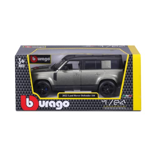 Bburago B18-21101 Land Rover Defender-1:24 Scale-Incredibly Detailed Die-Cast Replica Collectible SUV Car, Green