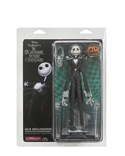 NECA Collectible Nightmare Before Christmas Articulated Action Figure – Jack Skellington with Pumpkin