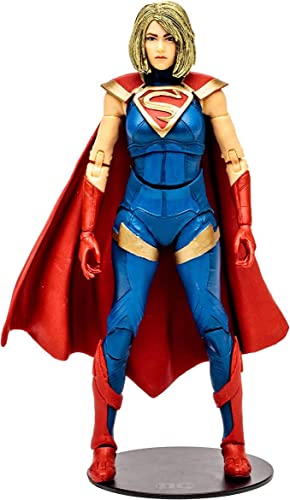 McFarlane Toys, DC Comic 7-inch Supergirl Action Figure with 22 Moving Parts, Collectible DC Injustice 2 Video Game Figure with Stand Base, Comic and Unique Collectible Character Card – Ages 12+