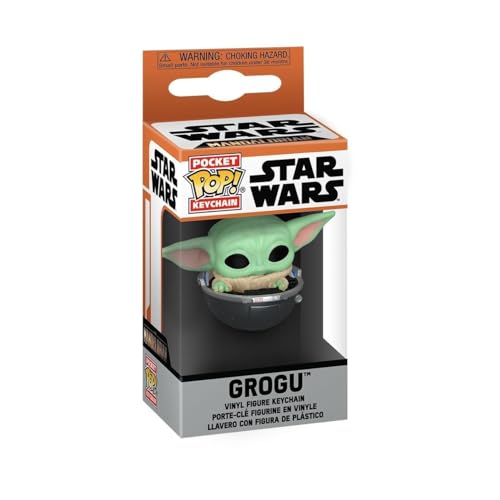 Funko Pop! Keychain: Star Wars: the Mandalorian S9 - Grogu (the Child, Baby Yoda) - (Grogu (the Child, Baby Yoda), Baby Yoda) Novelty Keyring - Collectable Mini Figure - Stocking Filler - Gift Idea