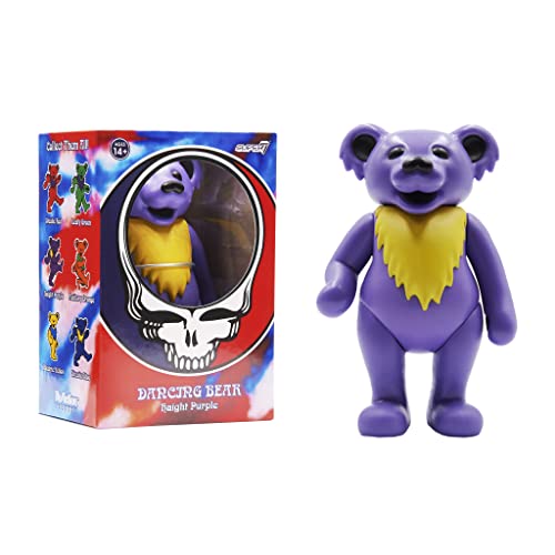 Super7 Grateful Dead Dancing Bear - 3.75" Grateful Dead Action Figure with Peg Stand Accessory Classic Music Collectibles and Retro Toys