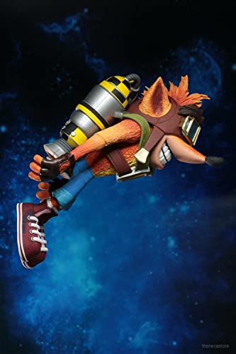 NECA 41053 Bandicoot-Crash with Jetpack Deluxe Action Figure, Multi