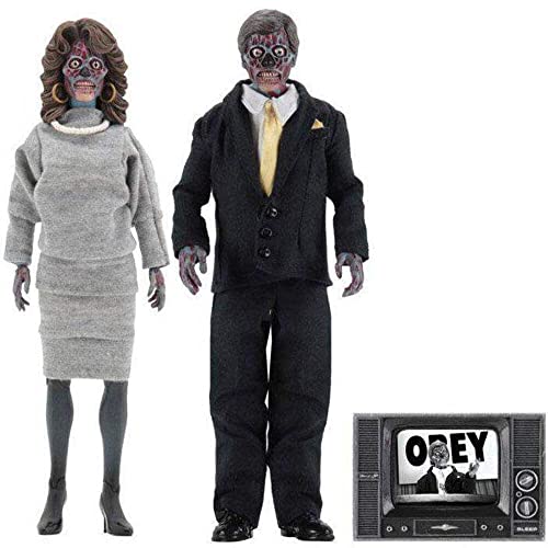 NECA They Live Aliens 8 Inch Retro Clothed Action Figure 2 Pack John Carpenter