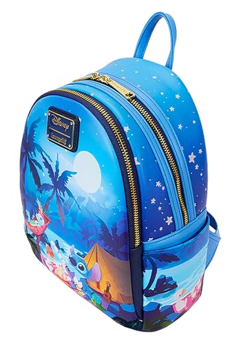 Loungefly Disney Stitch Camping Cuties Glow Mini Backpack | Lilo & Stitch Bags & Backpacks, Blue,orange,pink, Standard