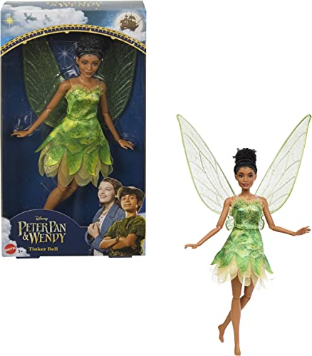 Mattel Disney Movie Peter Pan & Wendy Toys, Tinker Bell Fairy Doll with Wings Inspired by Disney?s Peter Pan & Wendy, Gifts for Kids, HNY37