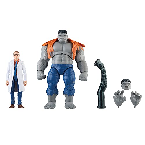 Marvel Hasbro Legends Series Gray Hulk and Dr. Bruce Banner, Avengers 60th Anniversary Collectible 6 Inch Action Figures