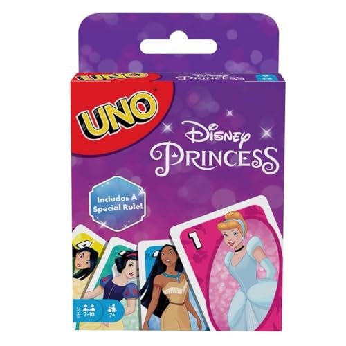 Mighty Games Disney Princess - Family Fun - UnoCardGame matching Family Card Game - Uno2024-2-10 Players age 7+