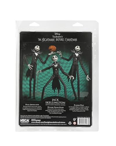 NECA Collectible Nightmare Before Christmas Articulated Action Figure – Jack Skellington with Pumpkin