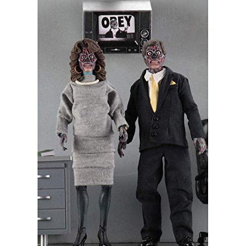 NECA They Live Aliens 8 Inch Retro Clothed Action Figure 2 Pack John Carpenter