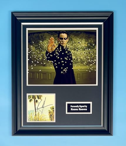 Keanu Reeves Signed Photo In Luxury Handmade Wooden Frame & AFTAL Member Certificate Of Authenticity Autograph Movie Film TV Memorabilia The Matrix Poster