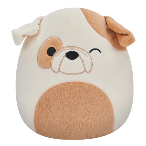 Squishmallows SQCR04082 Winking Bulldog 7.5" Add Brock to Your Squad, Ultrasoft Stuffed Animal Toy, Official Kellytoy Plush