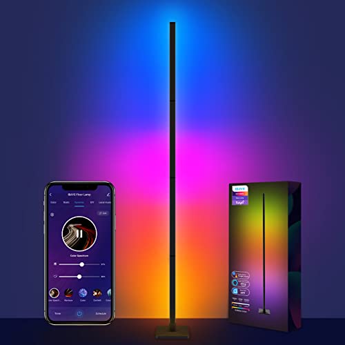 ibaye Smart LED Floor Lamp, RGB Corner Floor Lamp, Music and DIY Mode, Modern Standing Lamp Compatible with Alexa, Google Assistant and WiFi APP, Color Changing Mood Lighting for Living Room, Bedroom