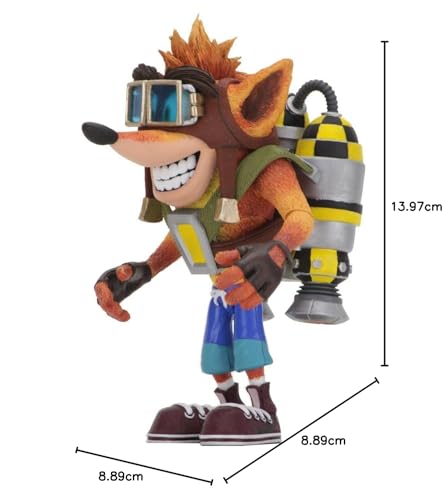 NECA 41053 Bandicoot-Crash with Jetpack Deluxe Action Figure, Multi