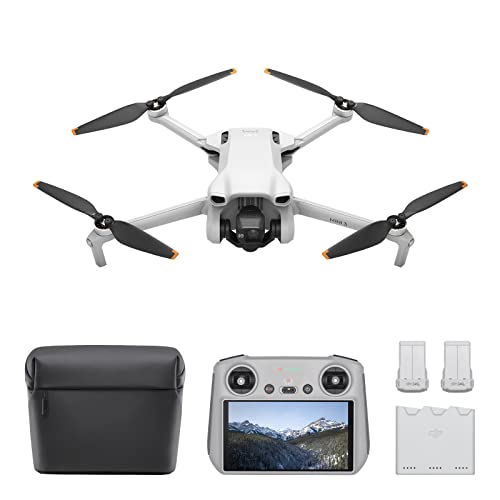 DJI Mini 3 Fly More Combo (DJI RC) – Lightweight and Foldable Mini Camera Drone with 4K HDR Video, 38-min Flight Time, True Vertical Shooting, and Intelligent Features