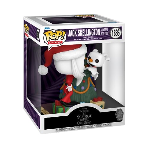 Funko Pop! Deluxe: Disney the Nightmare Before Christmas 30th - Jack Skellington & Zero With Tree - Disney: the Nightmare Before Christmas - Collectable Vinyl Figure - Gift Idea - Movies Fans