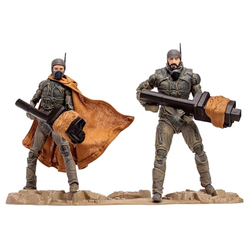 McFarlane Toys Dune: Part Two Stilgar & Shishakli 7-Inch Action Figures 2-Pack Gold Label - Incredibly Detailed Fremen Leaders with Ultra Articulation, Cannons, and Collectible Art Cards