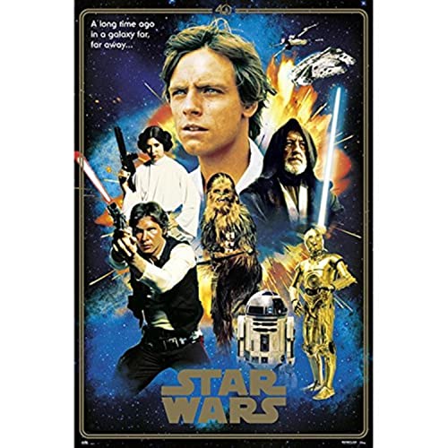 Grupo Erik Poster Star Wars Classic 40 Aniversary Heroes, Paper, Multicoloured, 91 x 61.5 x 0.1 cm