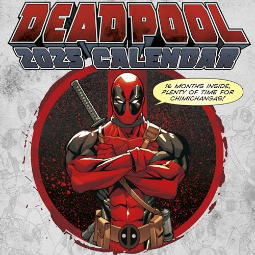 Pyramid International Deadpool 2025 Calendar – Marvel’s Merc with a Mouth, 16-Month Planner, Bold Deadpool Art, Gift for Marvel Fans