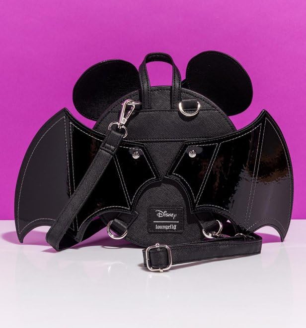 Loungefly Disney Minnie Bat Convertible Mini Backpack Black/charcoal