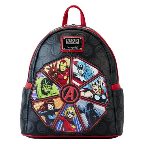 Loungefly Marvel - Avengers 60th Anniversary - Backpack - Marvel Comics - Amazon Exclusive - Premium Vegan Leather - Gift Idea - Official Merchandise - for Boys, Girls Men and Women - Movies Fans