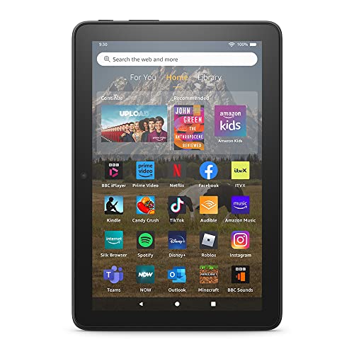 Amazon Fire HD 8 tablet | 8-inch HD display, 32 GB, 30% faster processor, designed for portable entertainment, 2022 release, with ads, Black