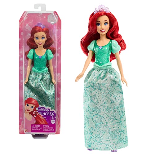 Mattel Disney Princess Dolls, Ariel Posable Fashion Doll with Sparkling Clothing and Accessories, Disney Movie Toys, HLW10