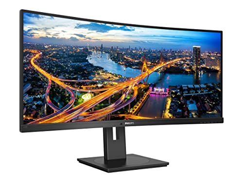 Philips 345B1C - 34 inch Curved WQHD Monitor, 100Hz, 4ms, VA, Speakers, Height Adjust, Power Sensor, USB Hub (3440 x 1440 WQHD, 300 cd/m², HDMI/DP/USB-B/USB 3.2)