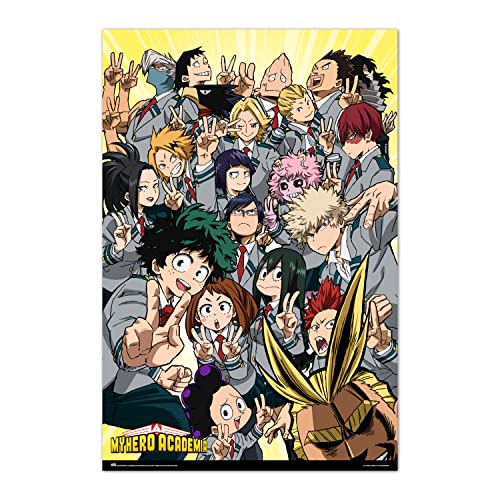 Grupo Erik My Hero Academia U.A. Class 1-A Poster - 36 x 24 inches / 91.5 x 61 cm - My Hero Academia Poster - Shipped Rolled Up - Cool Posters - Art Poster - Posters and Prints - Wall Posters