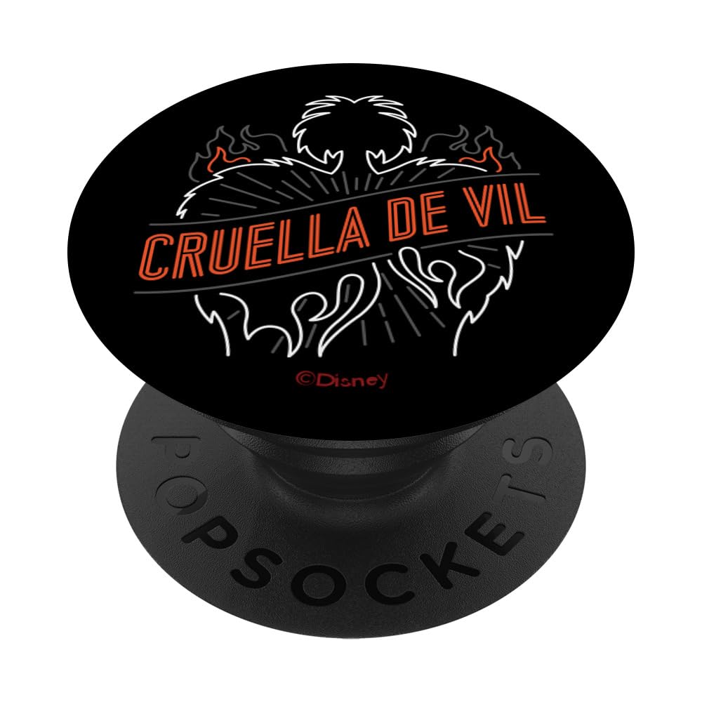 Disney Villains Cruella De Vil Neon Signs PopSockets Swappable PopGrip