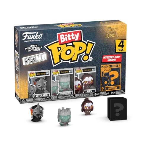 Funko Bitty Pop! Lord Of the Rings - Witch King 4PK and A Surprise Mystery Mini Figure - 0.9 Inch (2.2 Cm) - Lord Of the Rings Collectable - Stackable Display Shelf Included - Gift Idea