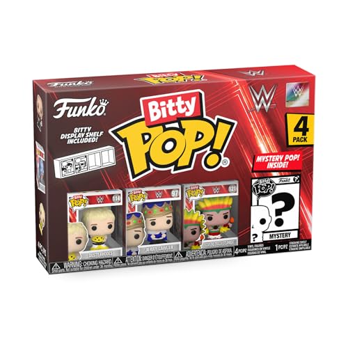 Funko Bitty POP!: WWE - Dusty Rhodes, Bitty Pop! Jerry Lawler®, Bitty Pop! Ric Flair, and a mystery Bitty Pop! figure - 0.9 Inch (2.2 Cm) Collectable - Gift Idea - Cake Topper