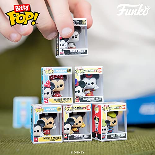 Funko Bitty POP! Disney - Mickey Mouse, Minnie Mouse (pink Dress), Pluto and A Surprise Mystery Mini Figure - 0.9 Inch (2.2 Cm) Collectable - Stackable Display Shelf Included - Gift Idea