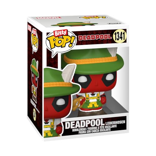 Funko Bitty Pop! Deadpool (Backyard Griller), Deadpool (Clown), Deadpool (Bedtime), and a mystery Bitty Pop! figure - 0.9 Inch (2.2 Cm) Collectable - Stackable Display Shelf Included