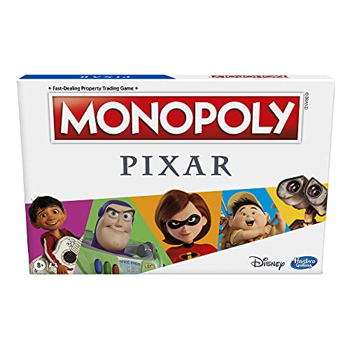 Monopoly: Pixar Edition Board Game for Kids 8 and Up, Buy Locations from Disney and Pixar's Toy Story, The Incredibles, Up, Coco, Lightyear, and More (Amazon Exclusive)