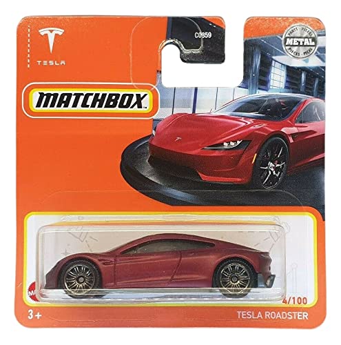 Matchbox - Tesla Roadster - Dark Red - MBX 4/100 - GXM41 - Short Card - Superfast - Lesney - Mattel 2021