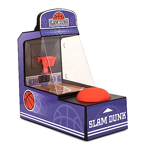 Retro Mini Arcade Basketball Game, Desktop Arcade Machine, Portable Tabletop Basketball Game with Score Counter, Basketball Hoop, Great Gifts for Men, Birthday Presents for Him - ThumbsUp!