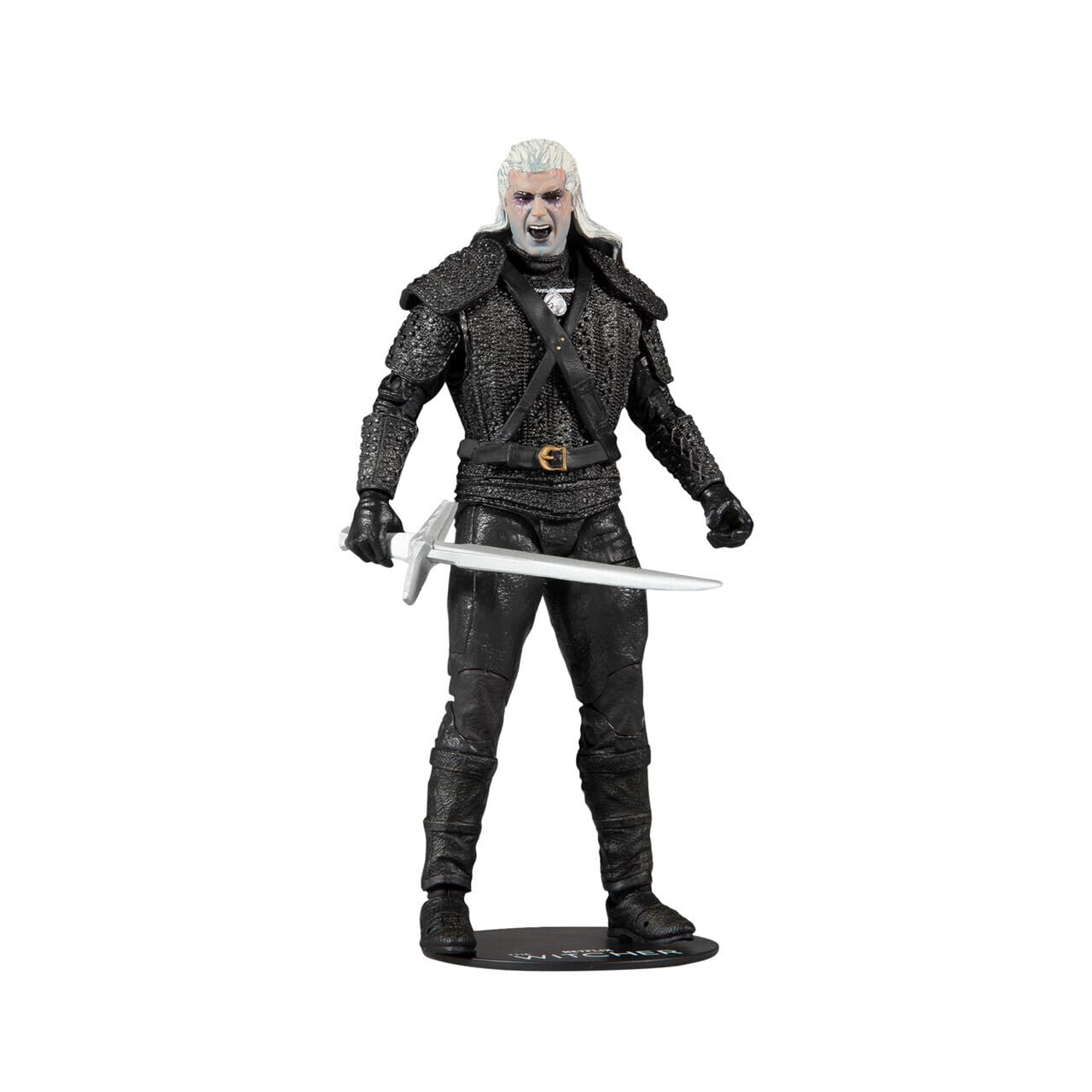 McFarlane Toys, Netflix The Witcher 7-inch Geralt of Rivia Action Figure with 22 Moving Parts, The Witcher Season 1 Collectible Figure with Collectors Stand Base– Ages 12+