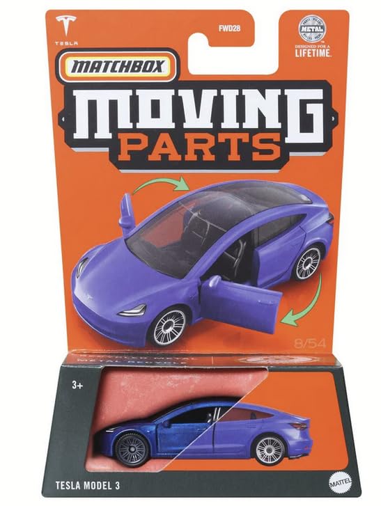 Matchbox Moving Parts Tesla Model 3 (Blue)