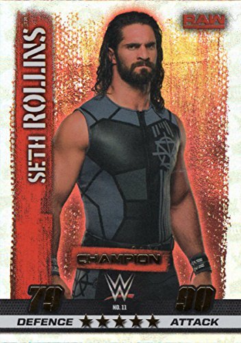 WWE SLAM ATTAX 10 - SETH ROLLINS CHAMPION TRADING CARD - WRESTLING