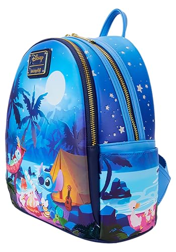 Loungefly Disney Stitch Camping Cuties Glow Mini Backpack | Lilo & Stitch Bags & Backpacks, Blue,orange,pink, Standard